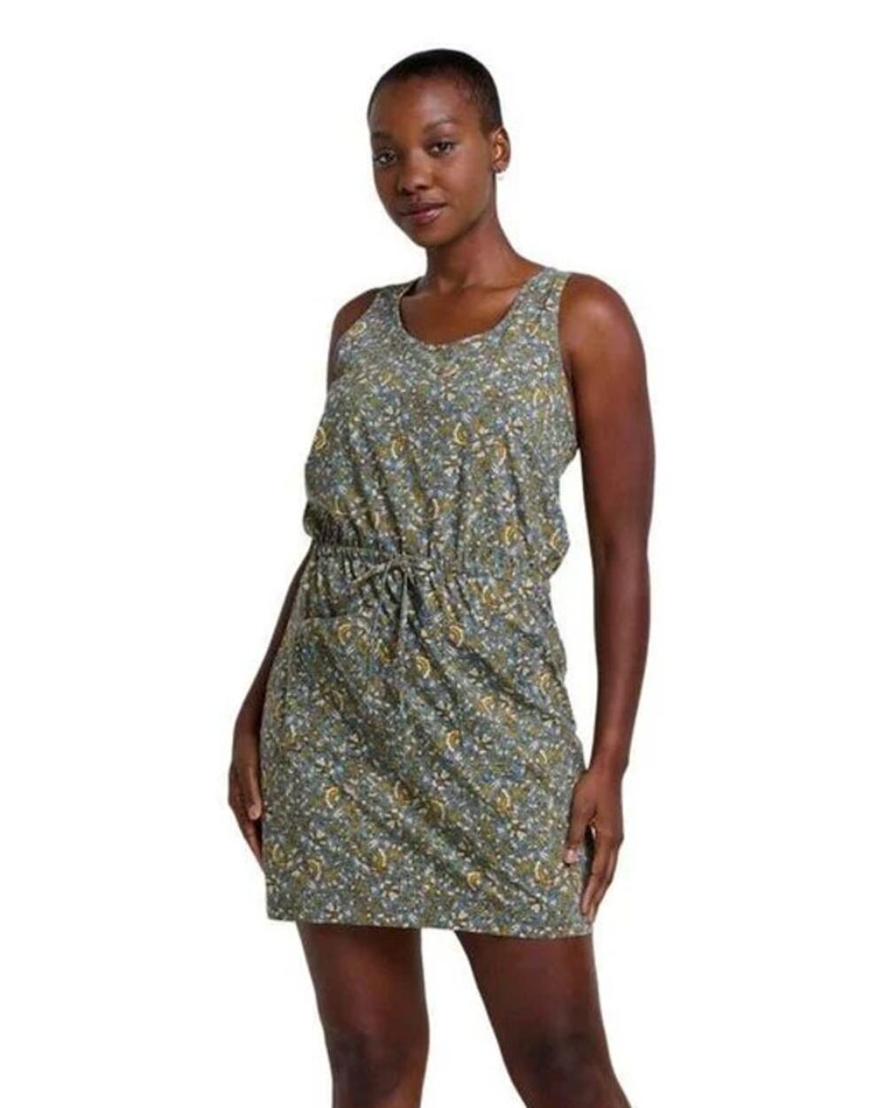 TOAD & CO Womens Sunkissed Livvy Tank Dress Large Green Black Floral NWT